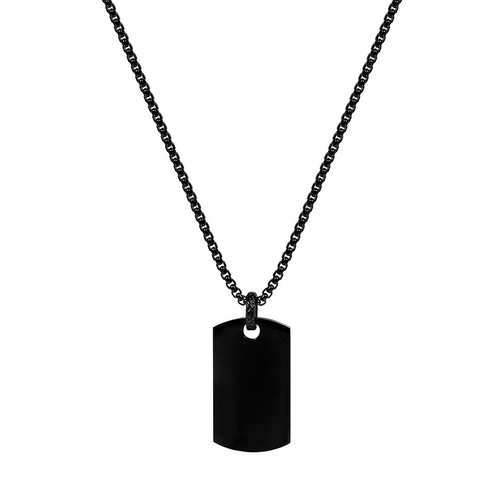 Mens black best sale dog tag necklace