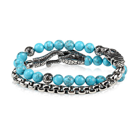 Snake Wrap Bead Bracelet