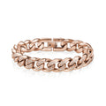 14mm Stone-Set Chunky Cuban Link Bracelet