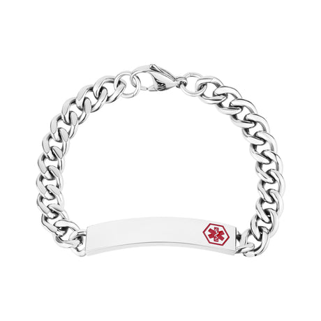 Red Medical ID Cuban Link Bracelet - Medical Bracelets - The Steel Shop