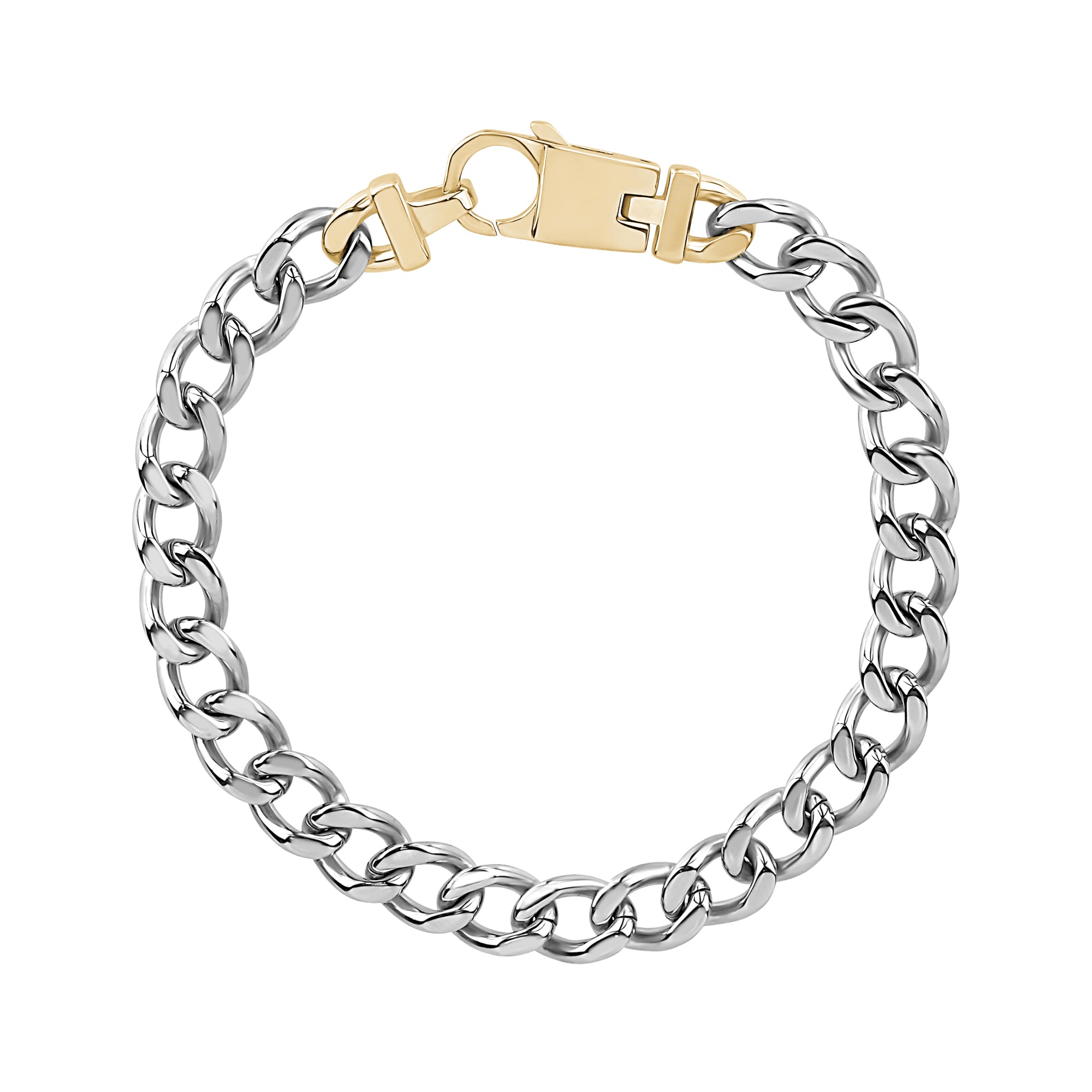 Stainless Steel Silver hot and Gold Link Bracelet