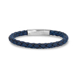 Navy Blue Leather Bracelet | 6MM - Mens Steel Leather Bracelets - The Steel Shop