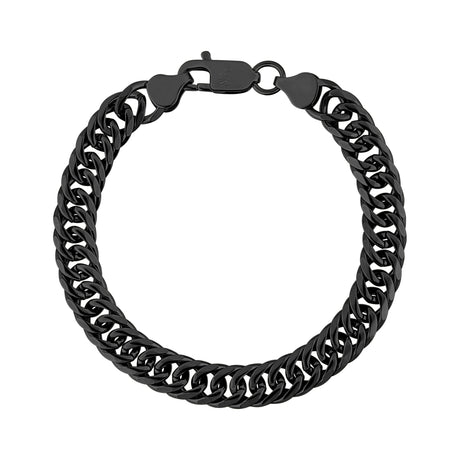 Diamond Cut Double Curb Bracelet - Mens Steel Bracelets - The Steel Shop