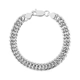 Diamond Cut Double Curb Bracelet - Mens Steel Bracelets - The Steel Shop