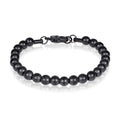 7mm Black Steel Bead Bracelet - Mens Steel Bead Bracelets - The Steel Shop