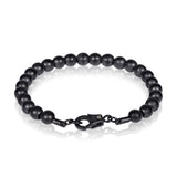 7mm Black Steel Bead Bracelet - Mens Steel Bead Bracelets - The Steel Shop