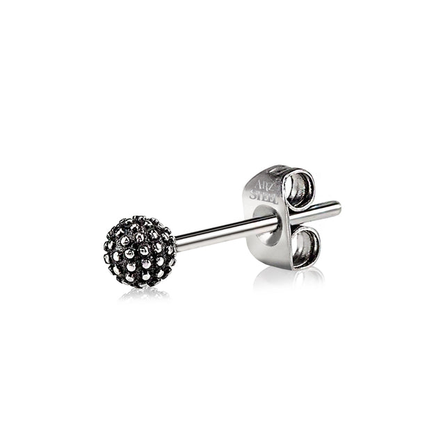 Mini Textured Ball Studs - Earrings - The Steel Shop