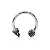 Textured Circular Barbell Ring - Earrings - The Steel Shop