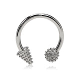 Textured Circular Barbell Ring - Earrings - The Steel Shop