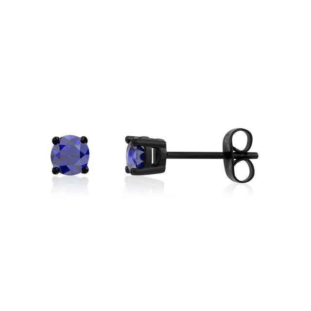 Blue Stone Studs | 5MM - Men Earrings - The Steel Shop