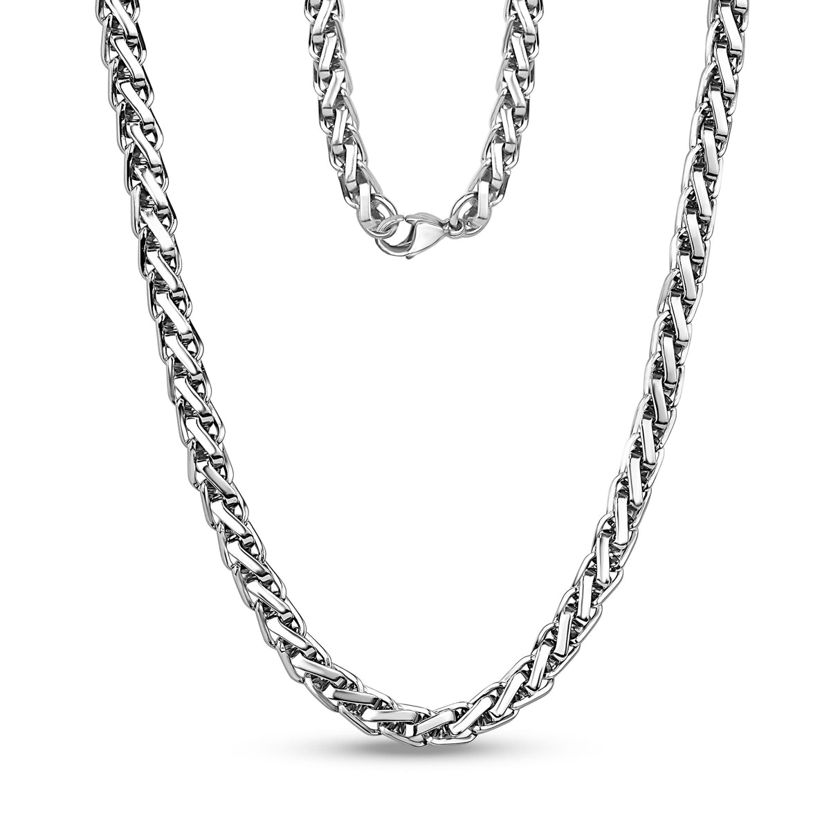 Square Wheat Chain | 6MM - Men Necklace - The Steel Shop