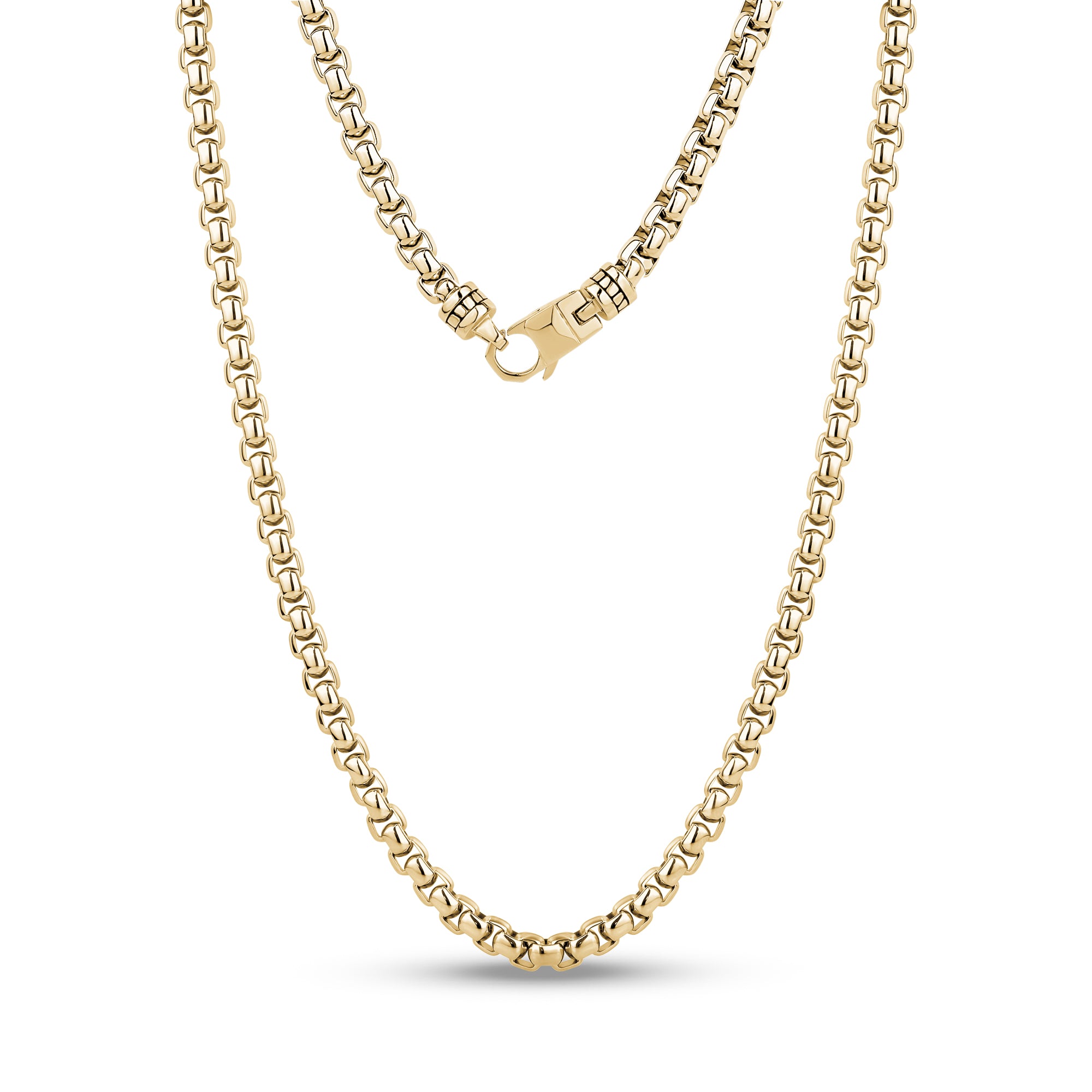 Round deals Box Link Chain Necklace Real 10K Yellow Gold All Sizes