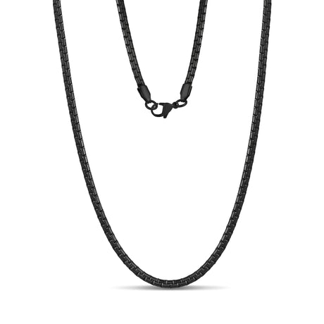 Flat Round Box Link Chain - Unisex Necklaces - The Steel Shop