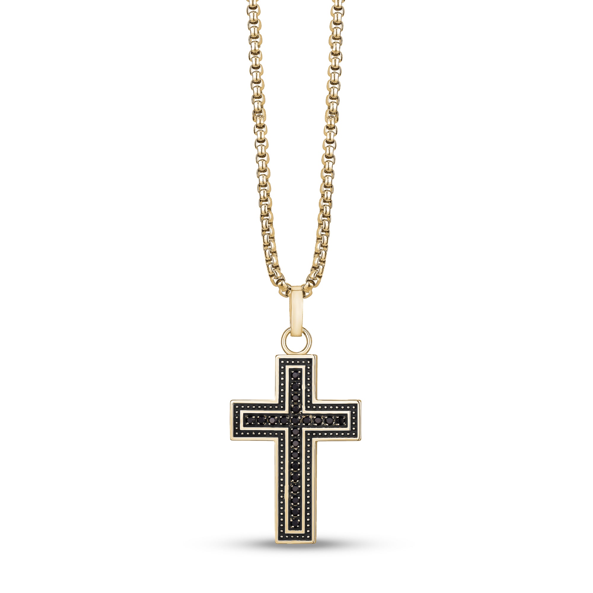 Black stainless deals steel cross with stones