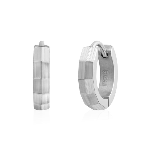 Modern Hex Huggie Earrings - Earrings - The Steel Shop