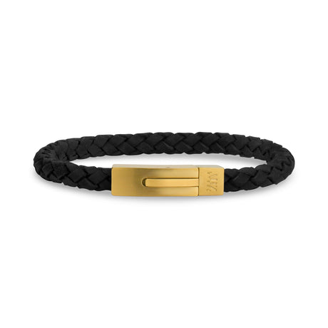 Black Leather Bracelet | 6MM - Mens Steel Leather Bracelets - The Steel Shop