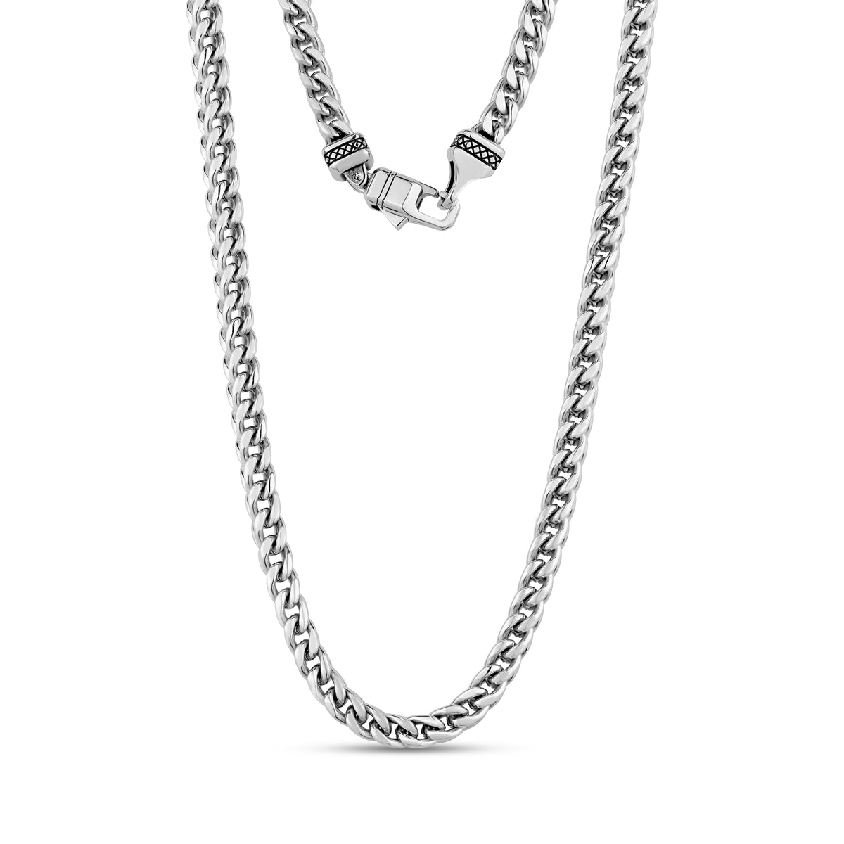 5mm Stainless Steel Round Franco Link Chain Necklace – The Steel Shop