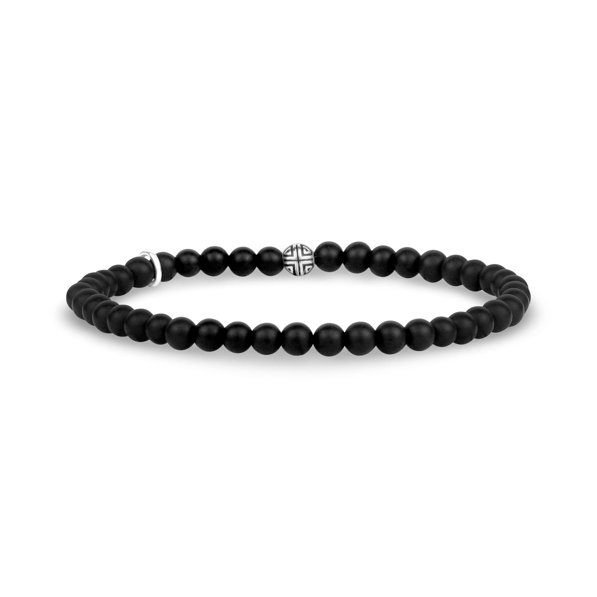 Matte black deals bead bracelet