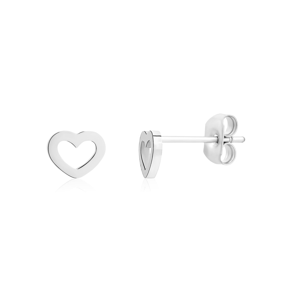 Mini Hollow Heart Studs