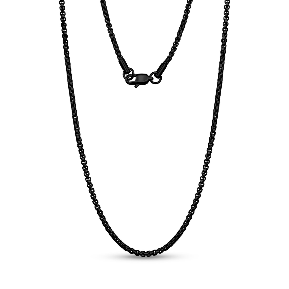 2.5mm Round Box Link Chain - Unisex Necklaces - The Steel Shop