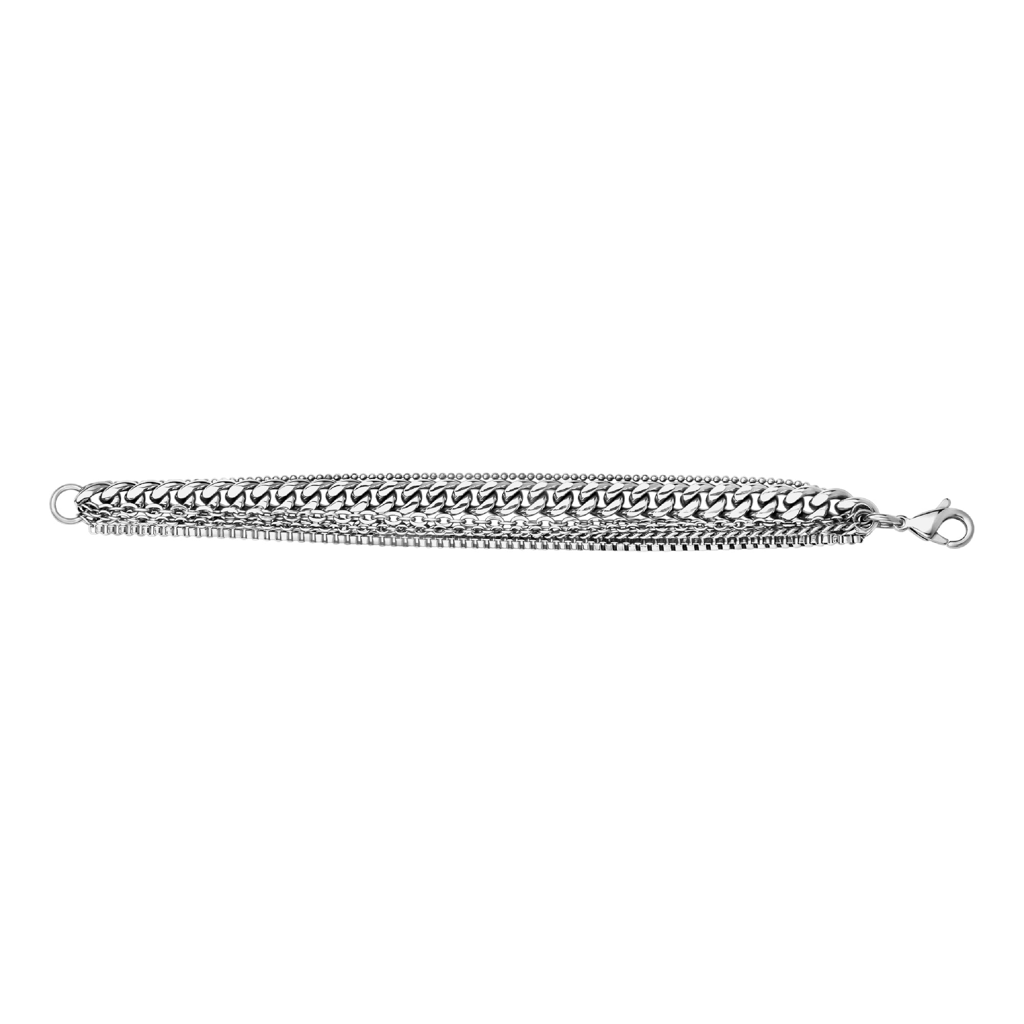 Multi Chain Stainless Steel Cuban Link Womens Bracelet – The Steel Shop