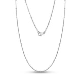 Thin Bead Station Link Chain - Women's Necklaces - The Steel Shop