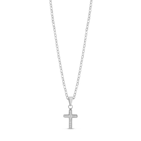 Stone-Set Cross Pendant - Women Pendant - The Steel Shop