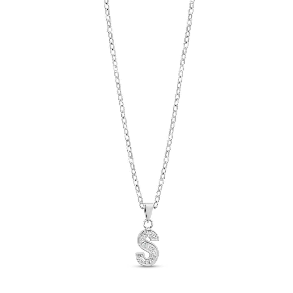 Stone-Set Initial Pendant - Women Pendant - The Steel Shop