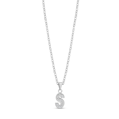 Stone-Set Initial Pendant - Women Pendant - The Steel Shop