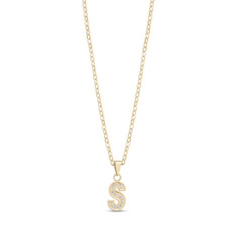 Stone-Set Initial Gold Pendant - Women Pendant - The Steel Shop