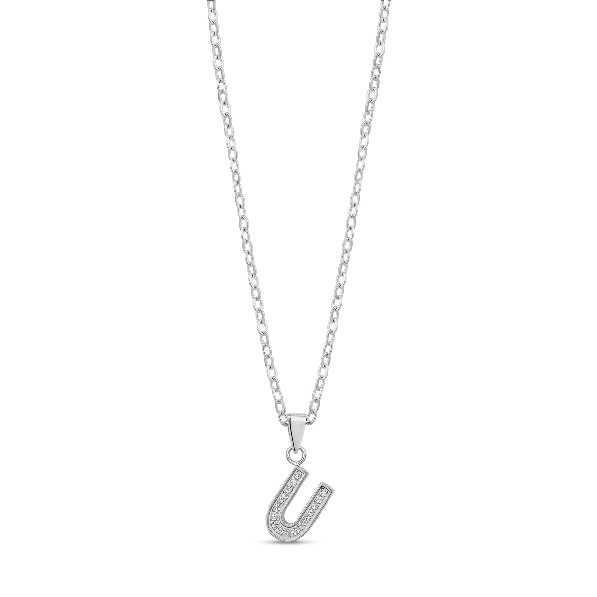 Stone-Set Initial Pendant - Women Pendant - The Steel Shop