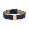 Flat Navy Blue Leather Charm Bracelet - Mens Steel Leather Bracelets - The Steel Shop