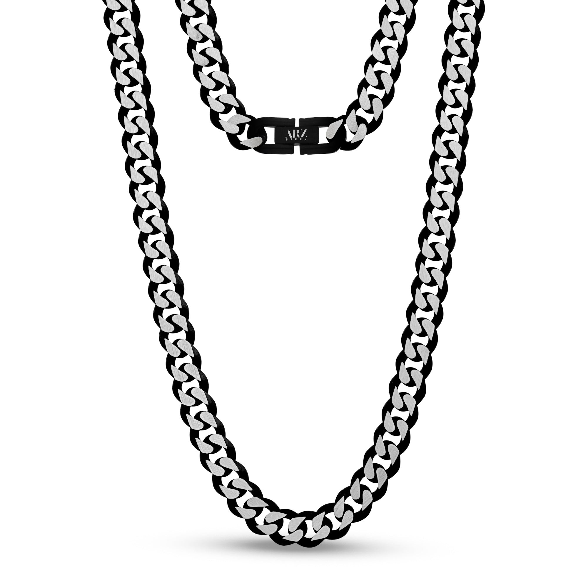8mm Two Tone Cuban Link Chain