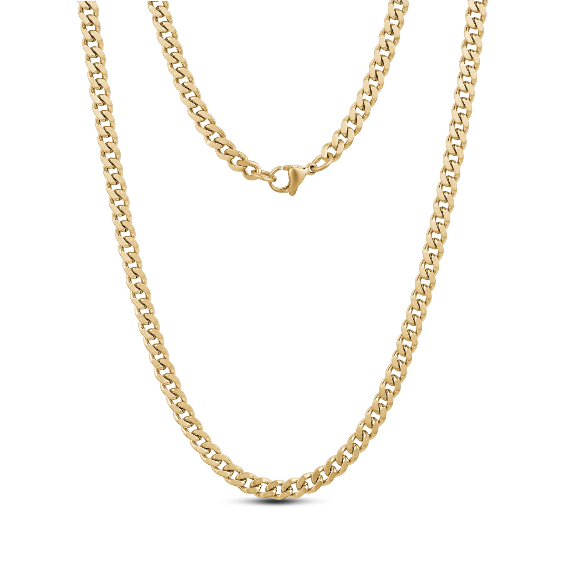 5mm Matte Stainless Steel Cuban Link Chain Necklace | The Steel Shop