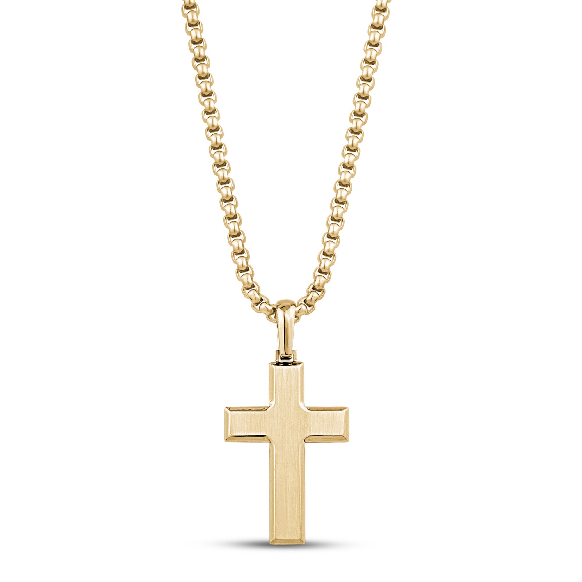 Mens Sterling SIlver & 18K Gold Over Silver Crucifix Cross Pendant Necklace