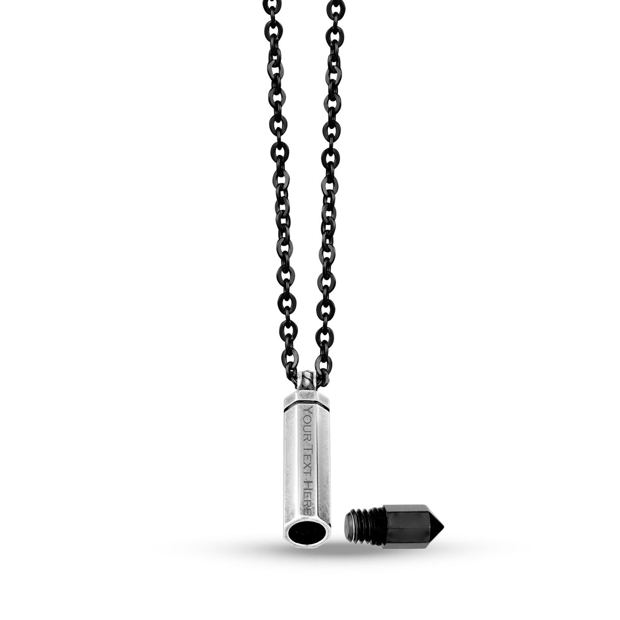 Personalized Cremation Bullet Black Steel Urn Pendant for Ashes – The ...
