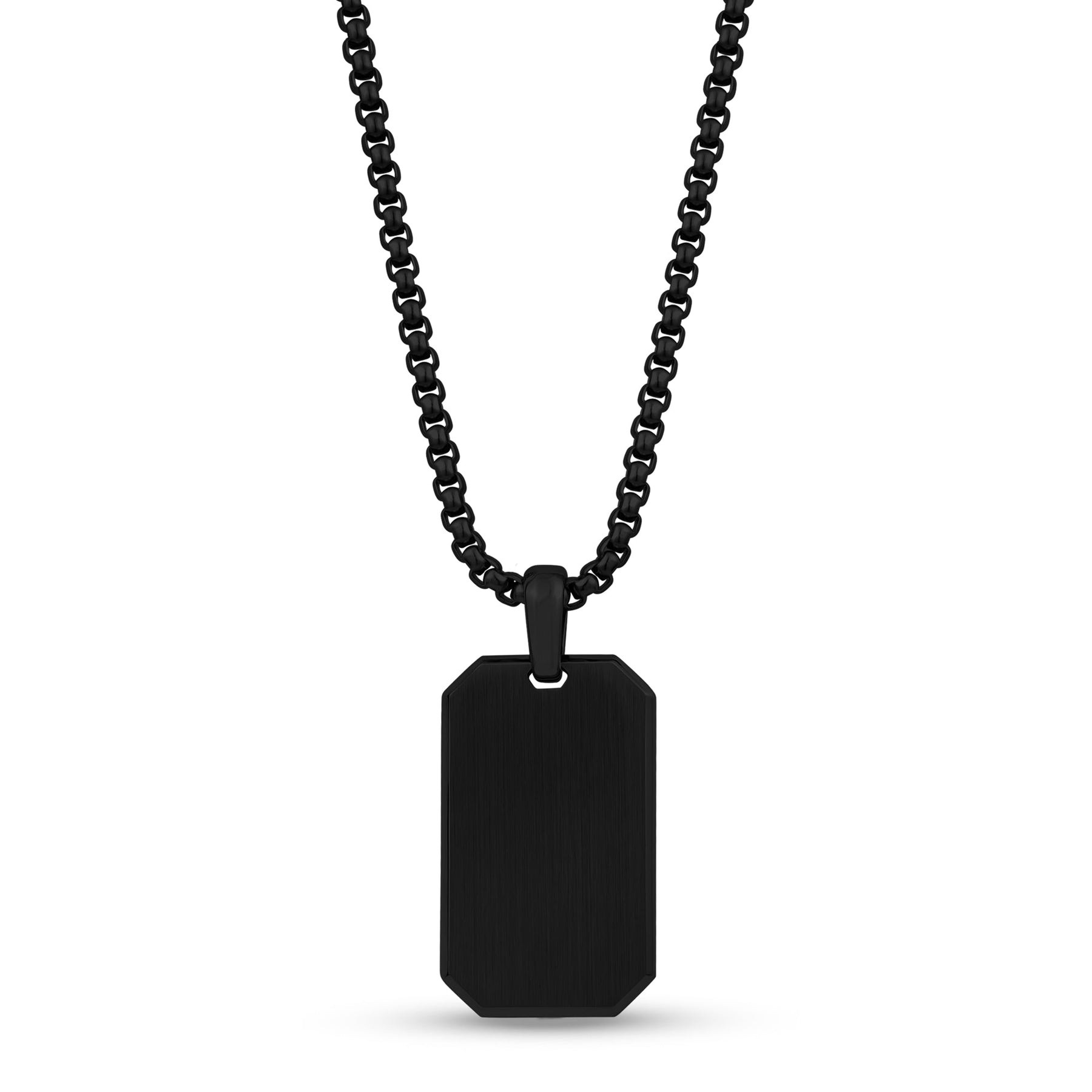 Chevron Stainless Steel Dog Tag Necklace