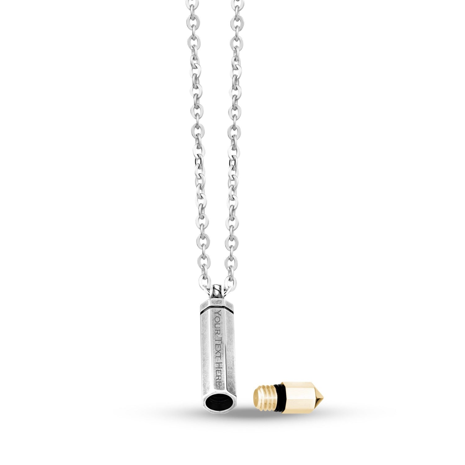 Personalized Cremation Bullet Gold Steel Urn Pendant for Ashes – The ...