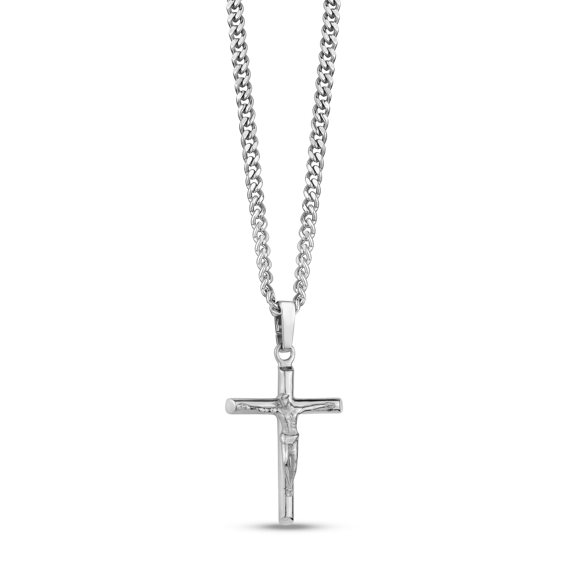 Sterling Silver Triple Cross Pendant Necklace - Clothed with Truth