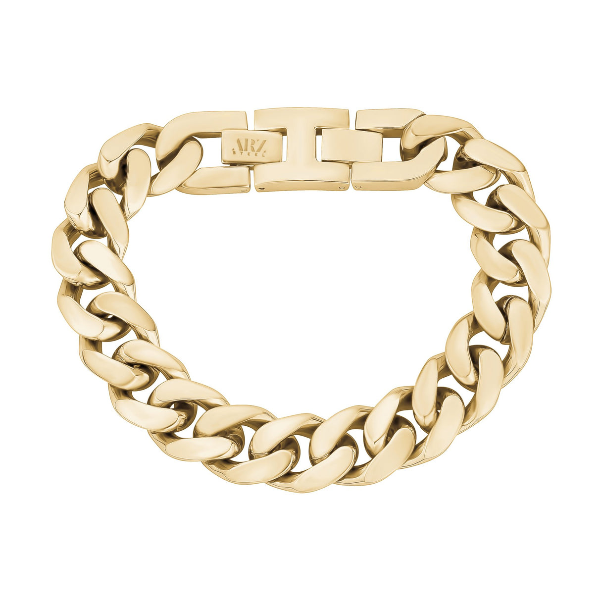 14mm Chunky Stainless Steel Cuban Link Chain Bracelet Gold
