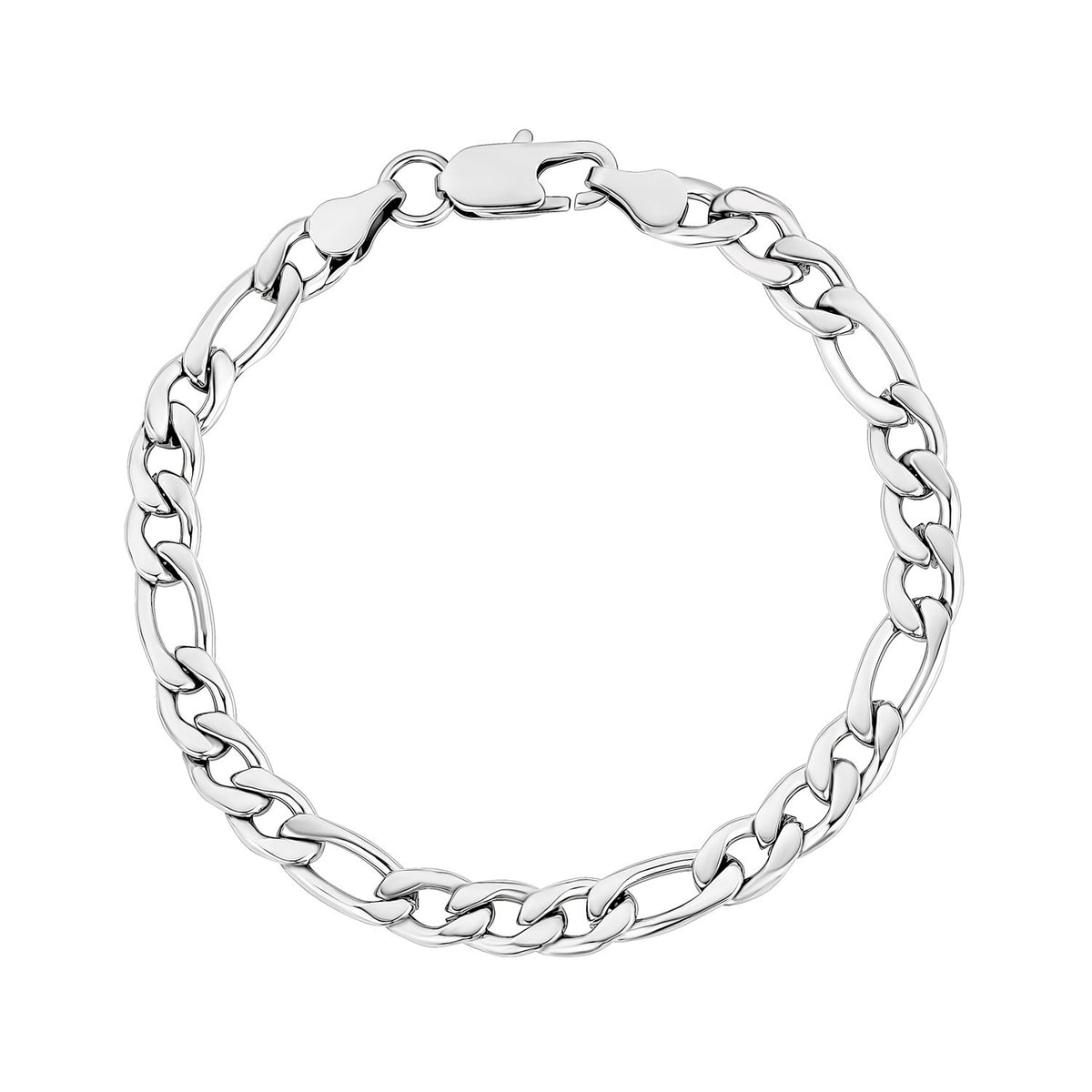 7mm Stainless Steel Figaro Link Bracelet | The Steel Shop
