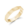 Unisex Ring - 3mm Faceted Matte Gold Steel Unisex Engravable Band Ring